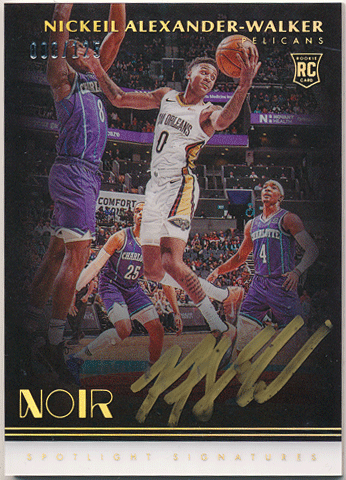 Nickeil Alexander-Walker NBA  2019-20 Panini Noir RC Rookie Spotlight Signatures Auto 080/125