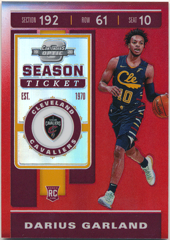 Darius Garland NBA 2019-20 Panini Contenders Optic RC Rookie Season Ticket Red Prizm