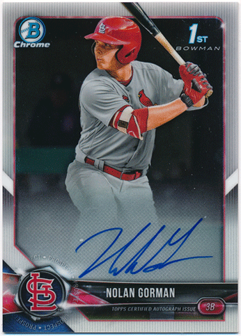 Nolan Gorman MLB 2018 Bowman Chrome 1st Bowman Signature Auto
