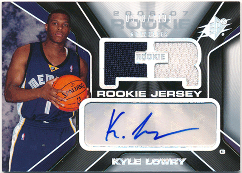 Kyle Lowry NBA 2006-07 Upper Deck SPx RC Rookie Signature Jersey Auto 0578/1199