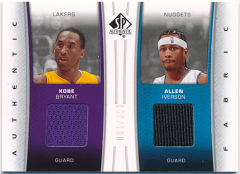 Kobe Bryant / Allen Iverson NBA 2006-07 Upper Deck SP Authentic Fabric Dual Jersey 065/100