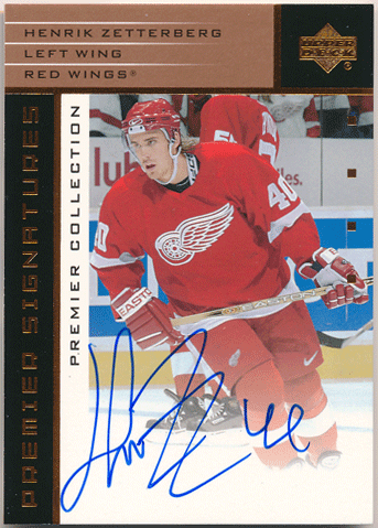 Henrik Zetterberg NHL 2002-03 Upper Deck Premier Collection Premier Signature Auto
