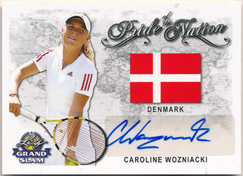 Caroline Wozniacki Tennis 2018 Leaf Grand Slam Pride of the Nation Signature Auto