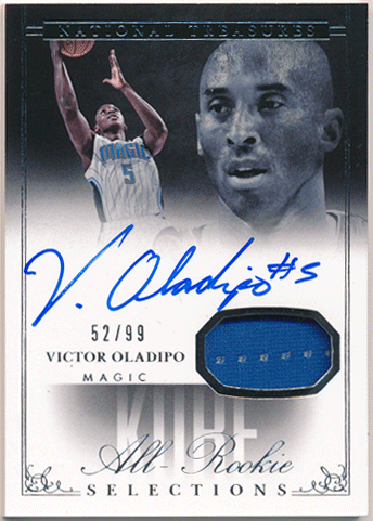 Victor Oladipo NBA 2013-14 Panini National Treasures RC All-Rookie Kobe Selections Jersey Auto 52/99