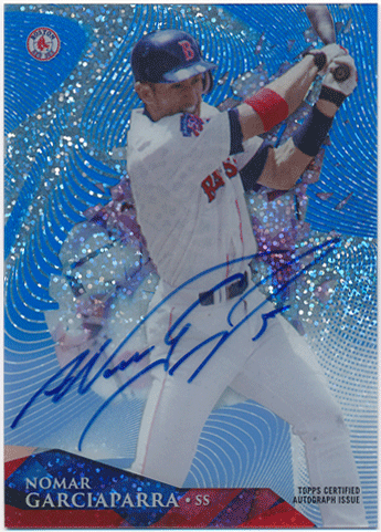 Nomar Garciaparra MLB 2014 Topps High Tek Blue Dots Diffractor Signature Auto 3/5