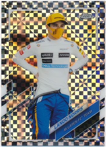 Lando Norris F1 2021 Topps Chrome Formula 1 Checker Flag Refractor