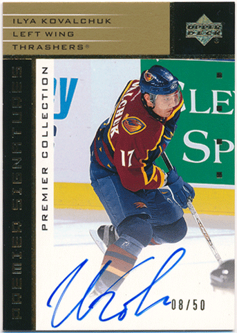 Ilya Kovalchuk NHL 2002-03 Upper Deck Premier Collection Gold Signature Auto 08/50