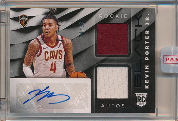 Kevin Porter Jr. NBA 2019-20 Panini Black RC Rookie Dual Jersey Auto 34/99