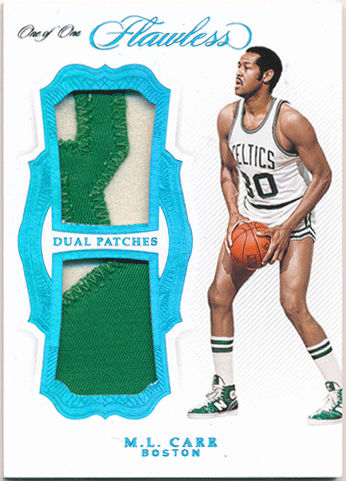 M.L. Carr NBA 2018-19 Panini Flawless Dual Patch Platinum Parallel 1/1 1of1