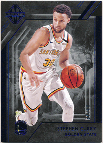 Stephen Curry NBA 2019-20 Panini Chronicles Majestic Blue Parallel 62/99
