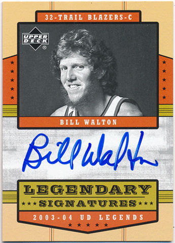 故 Bill Walton NBA 2003-04 Upper Deck UD Legends Legendary Signature Auto