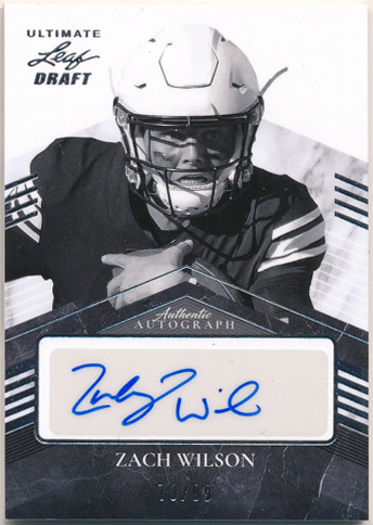 Zach Wilson NFL 2021 Leaf Ultimate Draft RC Rookie Signature Auto 73/99