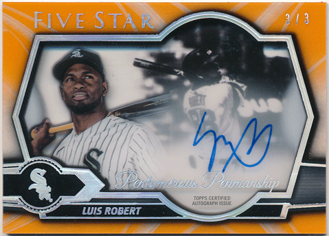 Luis Robert MLB 2021 Topps Five Star Pentamerous Penmanship Orange Signature Auto 3/3