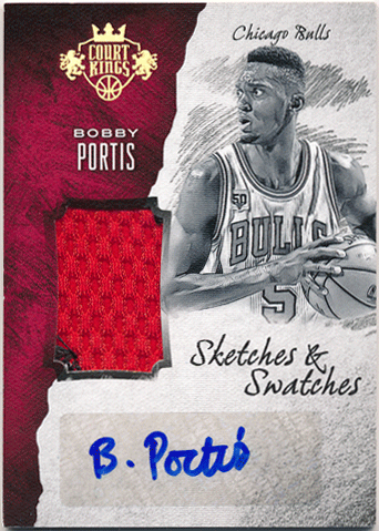 Bobby Portis NBA 2016-17 Panini Court Kings Sketches & Swatches Prime Patch Auto 5/8