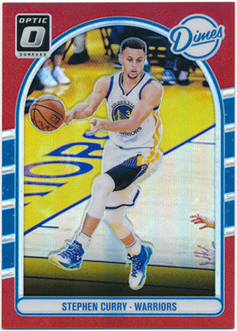 Stephen Curry NBA 2016-17 Panini Donruss Optic Dimes Red Prizm 25/99