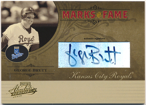 George Brett MLB 202005 Playoff Absolute Memorabilia Marks of Fame Signature Auto 48/54