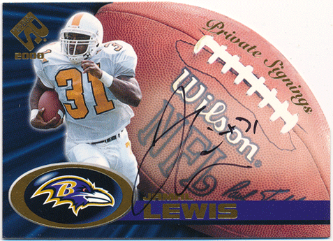 Jamal Lewis NFL 2000 Pacific Private Stock RC Rookie Private Signings Auto