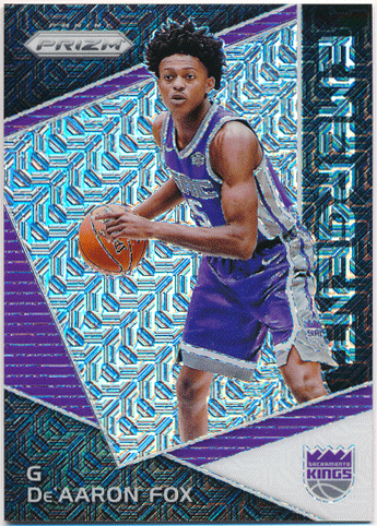 De'Aaron Fox NBA 2017-18 Panini Prizm RC Rookie Emergent Mojo Prizm 25/25