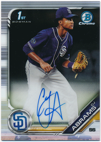 CJ Abrams MLB 2019 Bowman Chrome 1st Bowman Signature Auto