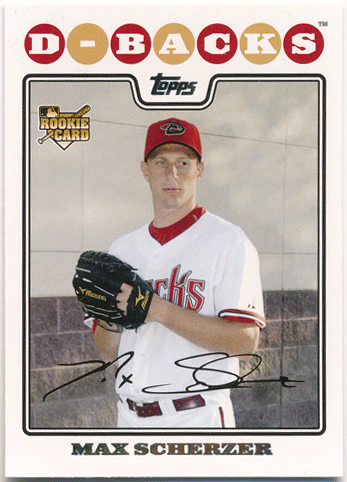 Max Scherzer MLB 2008 Topps Update & Highlights US280 RC Rookie Card