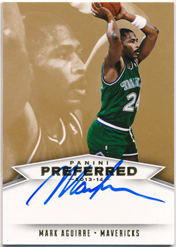 Mark Aguirre NBA 2013-14 Panini Preferred Gold Signature Auto 06/10
