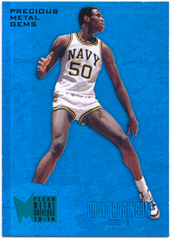 David Robinson NBA 2013-14 Fleer Retro Metal Universe Precious Metal Gems Blue 31/50