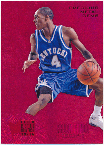 Rajon Rondo NBA 2013-14 Fleer Retro Metal Universe Precious Metal Gems Red 065/150