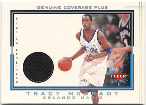 Tracy McGrady NBA 2001-02 Fleer Genuine Coverage Plus Game-Worn Uniform Jersey