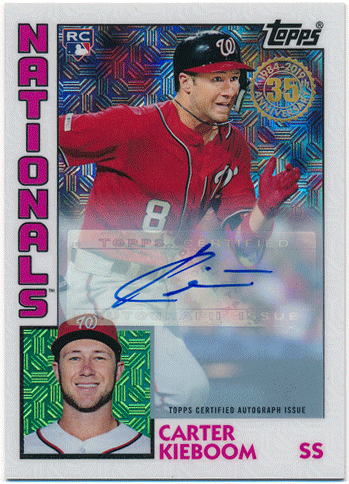 Carter Kieboom MLB 2019 Topps Update 1984 Topps RC Rookie Refractor Signature Auto 051/149