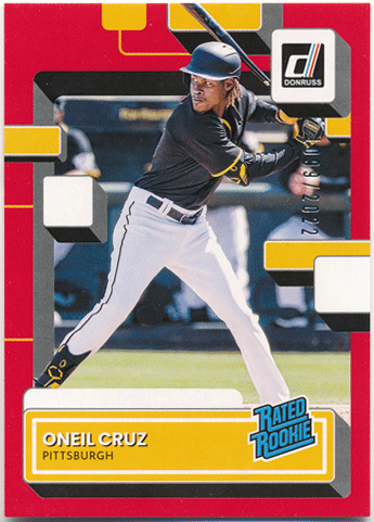 Oneil Cruz MLB 2022 Panini Donruss RC Rated Rookie Red Parallel 1099/2022