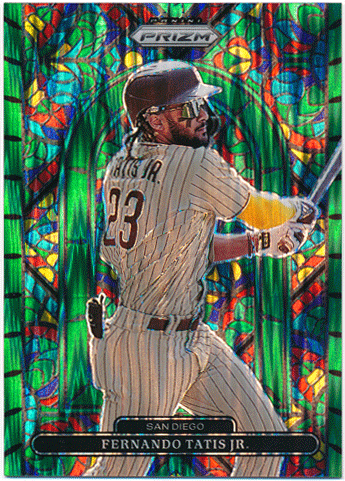 Fernando Tatis Jr. MLB 2022 Panini Prizm Stained Glass Forest Green Flash Prizm 4/5