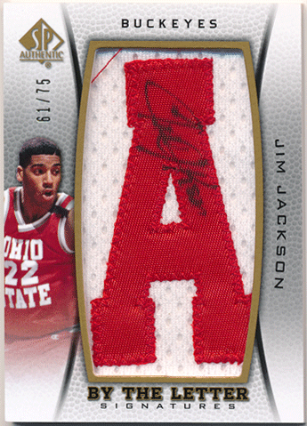 Jim Jackson NBA 2012-13 Upper Deck SP Authentic By the Letter Signature Auto 61/75