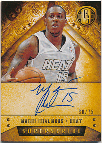 Mario Chalmers NBA 2013-14 Panini Gold Standard Superscribe Signature Auto 30/75