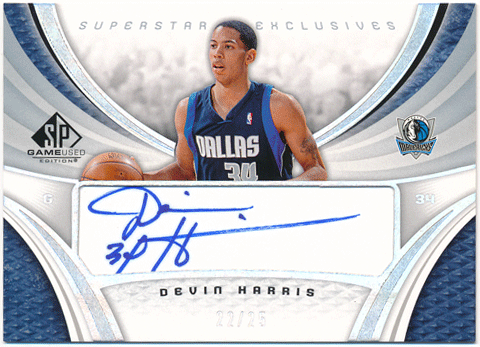 Devin Harris NBA 2005-06 Upper Deck UD SP Game Used Superstar Exclusives Auto 22/25
