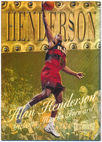 Allan Henderson NBA 1998-99 Skybox Metal Universe Precious Metal Gems 44/50 Jersey Number