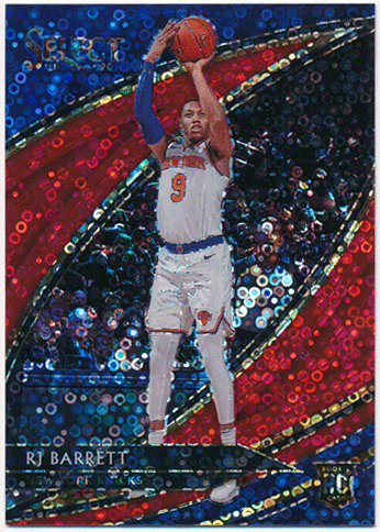 RJ Barrett NBA 2019-20 Panini Select Hybrid RC Rookie Courtside Red Disco Prizm 46/49