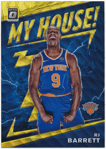 RJ Barrett NBA 2019-20 Panini Donruss Optic RC Rookie My House ! Gold Wave Prizm
