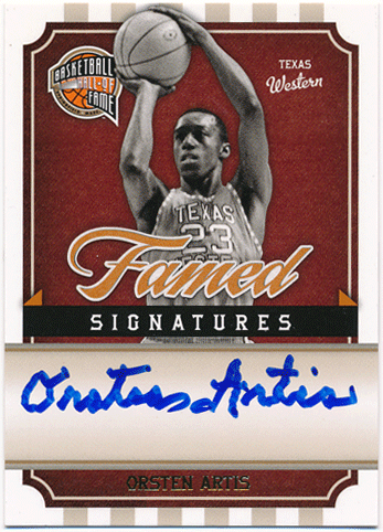 Orsten Artis NBA 2009-10 Panini Hall of Fame Framed Signature Auto 200/899