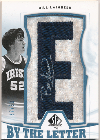 Bill Laimbeer NBA 2013-14 Upper Deck SP Authentic By the Letter Signature Auto 37/50