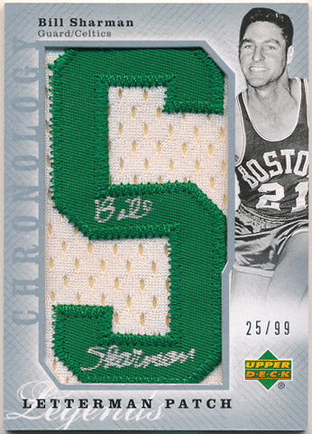 故 Bill Sharman NBA 2006-07 Upper Deck Chronology Letterman Patch Legends Auto 25/99