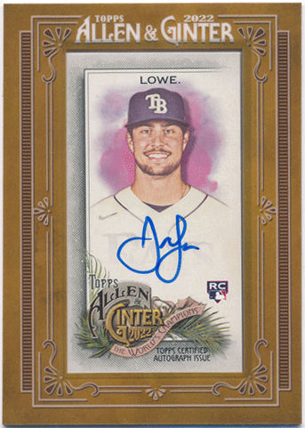Josh Lowe MLB 2022 Topps Allen & Ginter RC Rookie Framed Signature Auto