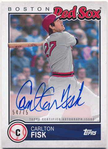 Carlton Fisk MLB 2020 Topps Brooklyn Collection Signature Auto 54/75