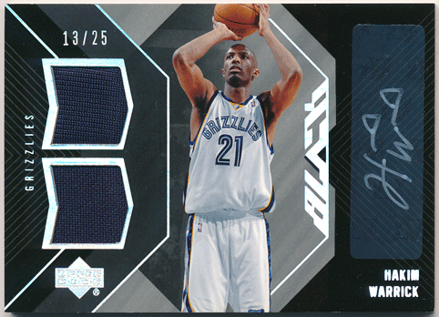 Hakim Warrick NBA 2006-07 Upper Deck Black Signature Jersey Auto 13/25