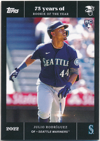 Julio Rodriguez MLB 2022 Topps 75 Years of Rookie of the Year RC #61 Rookie Card