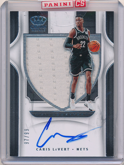 Caris LeVert NBA 2019-20 Panini Crown Royale Silhouettes Jersey Auto 97/99