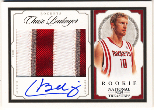 Chase Budinger NBA 09-10 Panini National Treasures RC Patch Auto 38/99