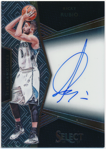 Ricky Rubio NBA 2016-17 Panini Select Signature Auto 73/99