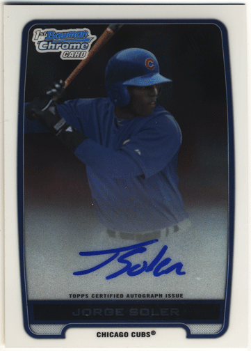 Jorge Soler MLB 2012 Bowman Chrome 1st Bowman Prospect Signature Auto