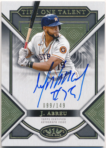 Jose Abreu MLB 2023 Topps Tier One Talent Signature Auto 099/149
