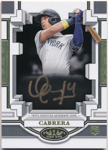 Oswaldo Cabrera MLB 2023 Topps Tier One RC Rookie Break Out Signature Auto 09/25 Bronze Ink